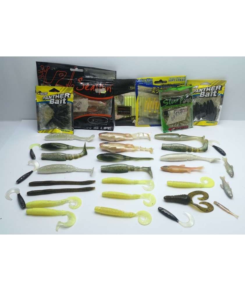 Lotto Gomme assortite - Soft bait - recupero alluvione - Pesca - CD759