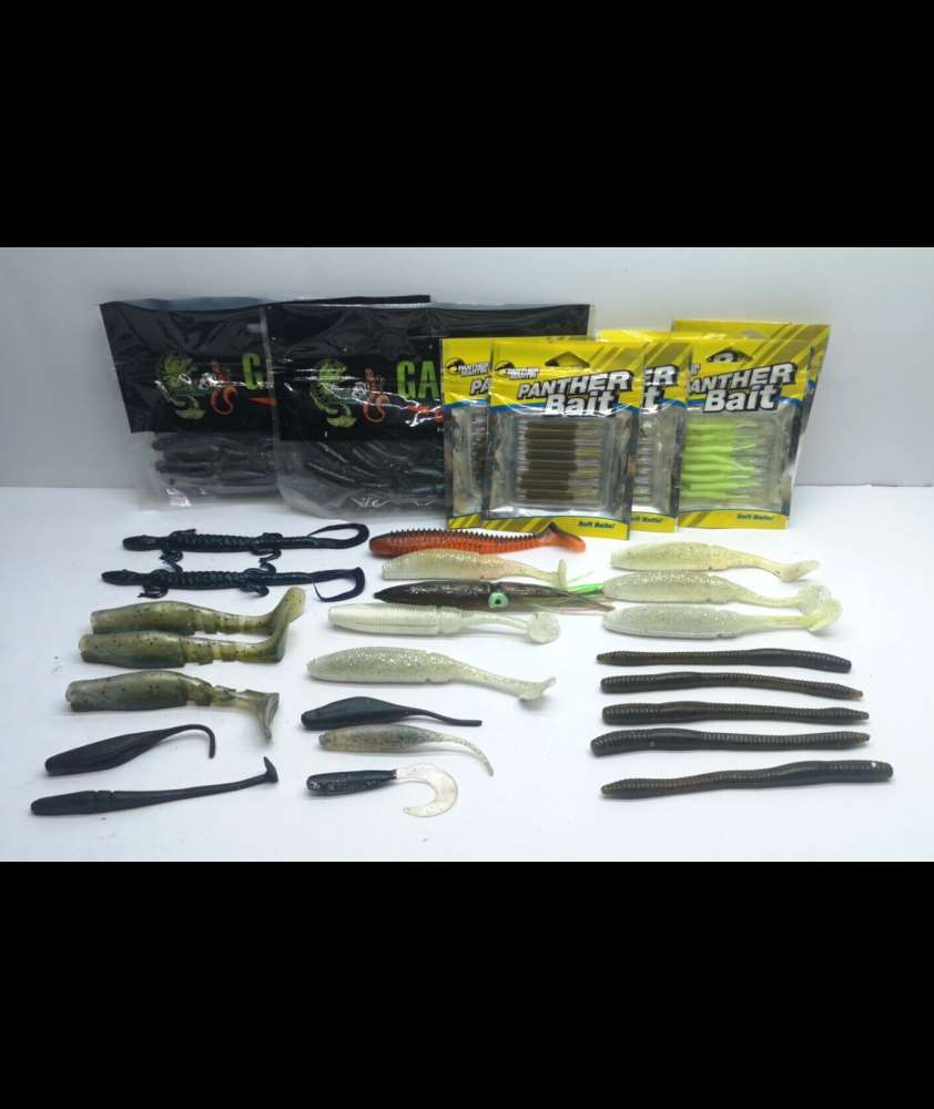 Lotto Gomme assortite - Soft bait - recupero alluvione - Pesca - CD769