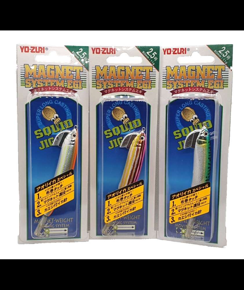 3 Totanare YO-ZURI Magnet - Mis. 2.5 - 80 mm - 11 g - Colori assortiti - CD862