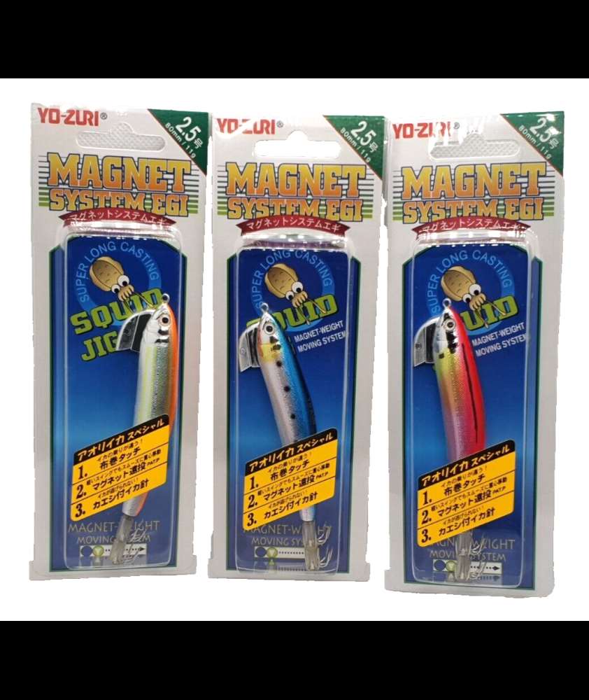 3 Totanare YO-ZURI Magnet - Mis. 2.5 - 80 mm - 11 g - Colori assortiti - CD863