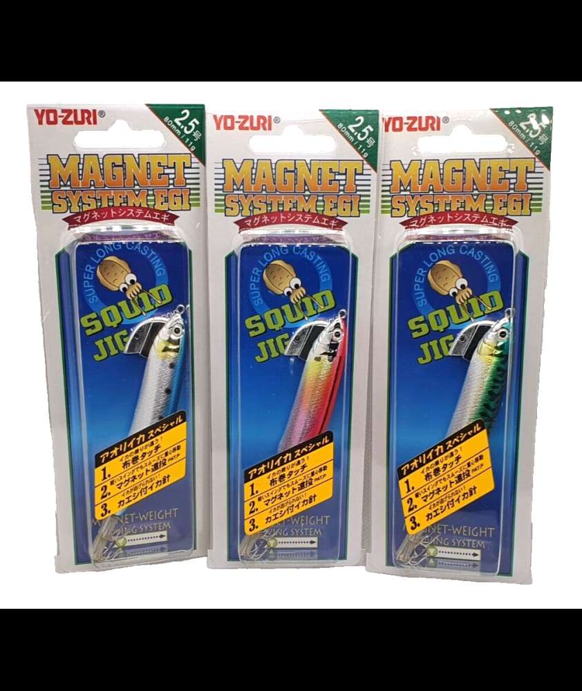 3 Totanare YO-ZURI Magnet - Mis. 2.5 - 80 mm - 11 g - Colori assortiti - CD865