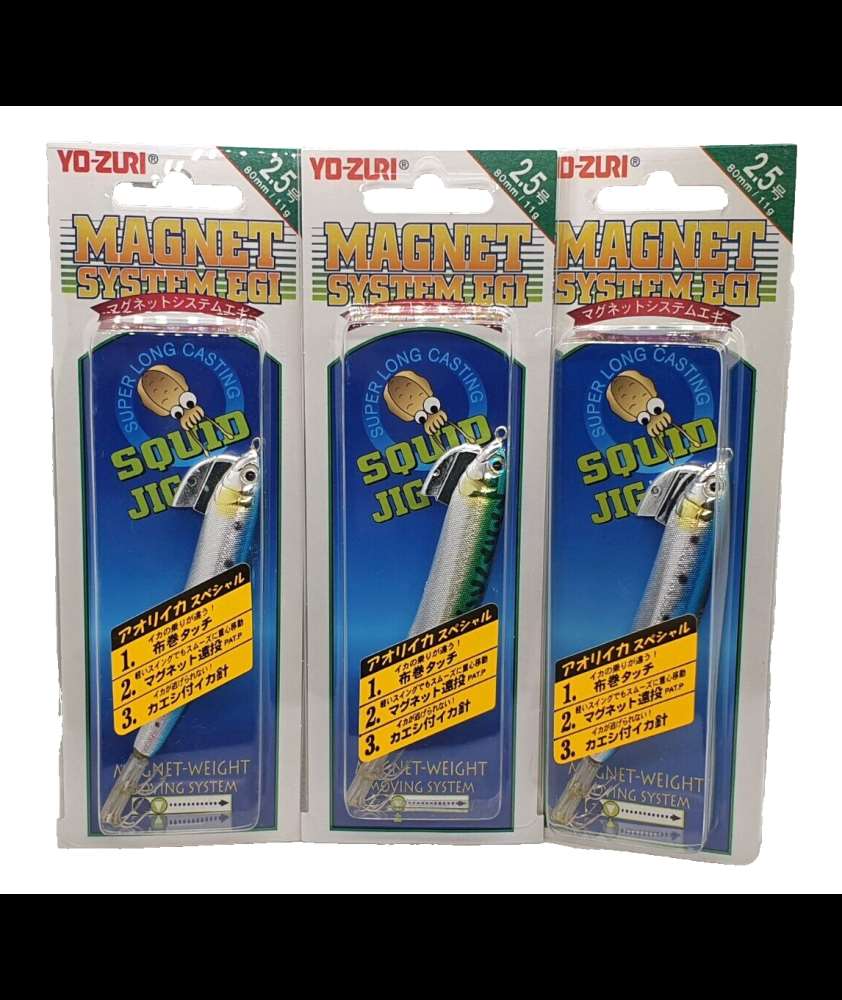 3 Totanare YO-ZURI Magnet - Mis. 2.5 - 80 mm - 11 g - Colori assortiti - CD867