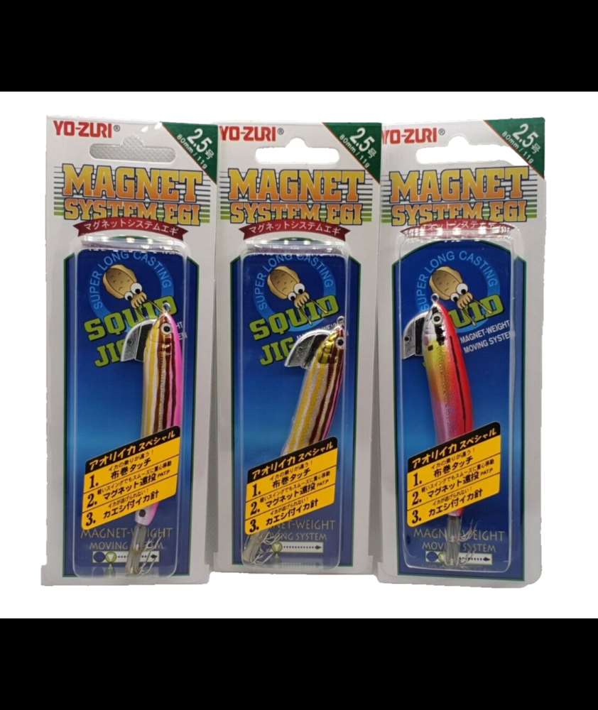 3 Totanare YO-ZURI Magnet - Mis. 2.5 - 80 mm - 11 g - Colori assortiti - CD869