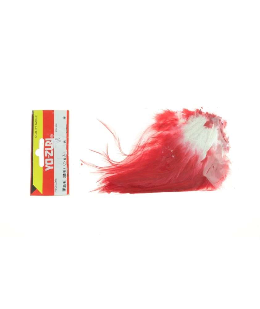 YO-ZURI - Piume per costruzione esche - H59/31 - rosso bianco - AZ487