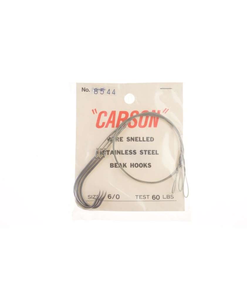 CARSON Wire snelled - Stainless Steel - Beak Hooks - Size 5/0 - 50 Lbs - AZ494