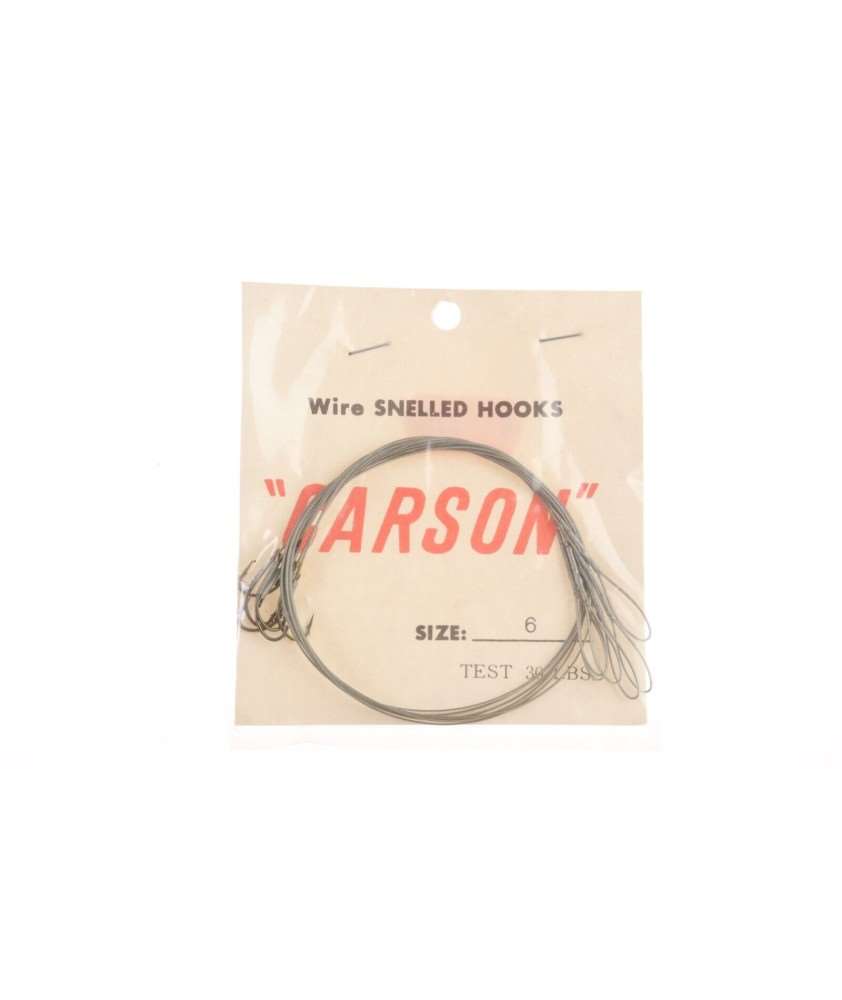 CARSON Wire snelled - Stainless Steel - Beak Hooks - Size 6 - 30 Lbs - AZ496