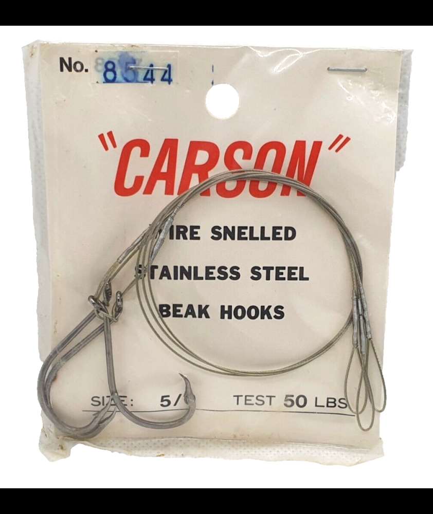 3 Cavetti montati - CARSON - Misura 5/0 - Test 50 LBS - Pesca Serra CD889