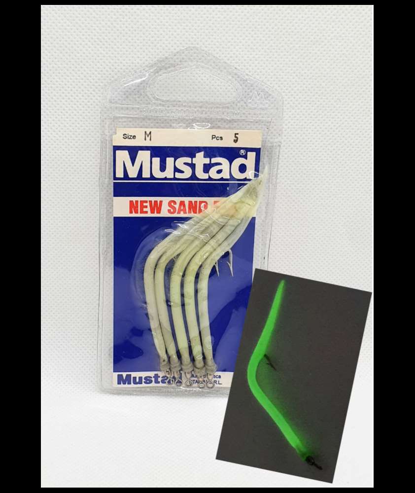 Codine in silicone montate con amo MUSTAD Size M - Spigole Traina Bombarda CD896