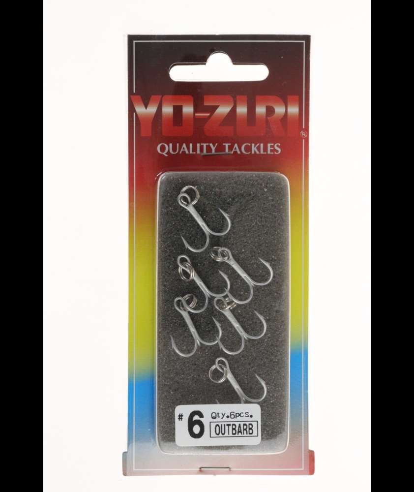 YO-ZURI - ancorette size 6 - treble hook -  6 pezzi - K9999/0044 - AZ529