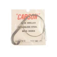 CARSON Wire snelled - Stainless Steel - Beak Hooks - Size 5/0 - 50 Lbs - AZ494