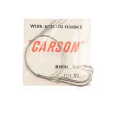 CARSON Wire snelled - Stainless Steel - Beak Hooks - Size 6/0 - 60 Lbs - AZ495