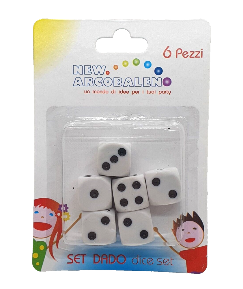 6 Pezzi - Dadi da gioco bianchi - Giochi vari da tavolo - CD950