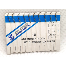 30 Ami montati con 1 metro filo super 0.18 - Tipo 505 - N. 9 - CD931