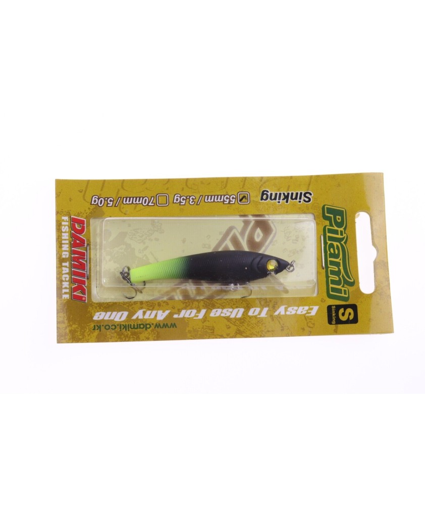 DAMIKI Minnow - Pirami 55S/009-1  - 3,5 g - 55 mm - Sinking - Green Tail - AZ610