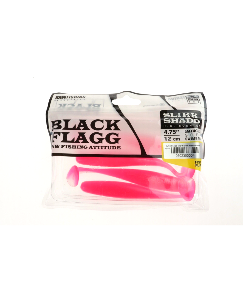 BLACK FLAGG - Slikk Shad BF004 - 4.75" - 12 cm - Hot Pink -  4 pezzi - AZ612