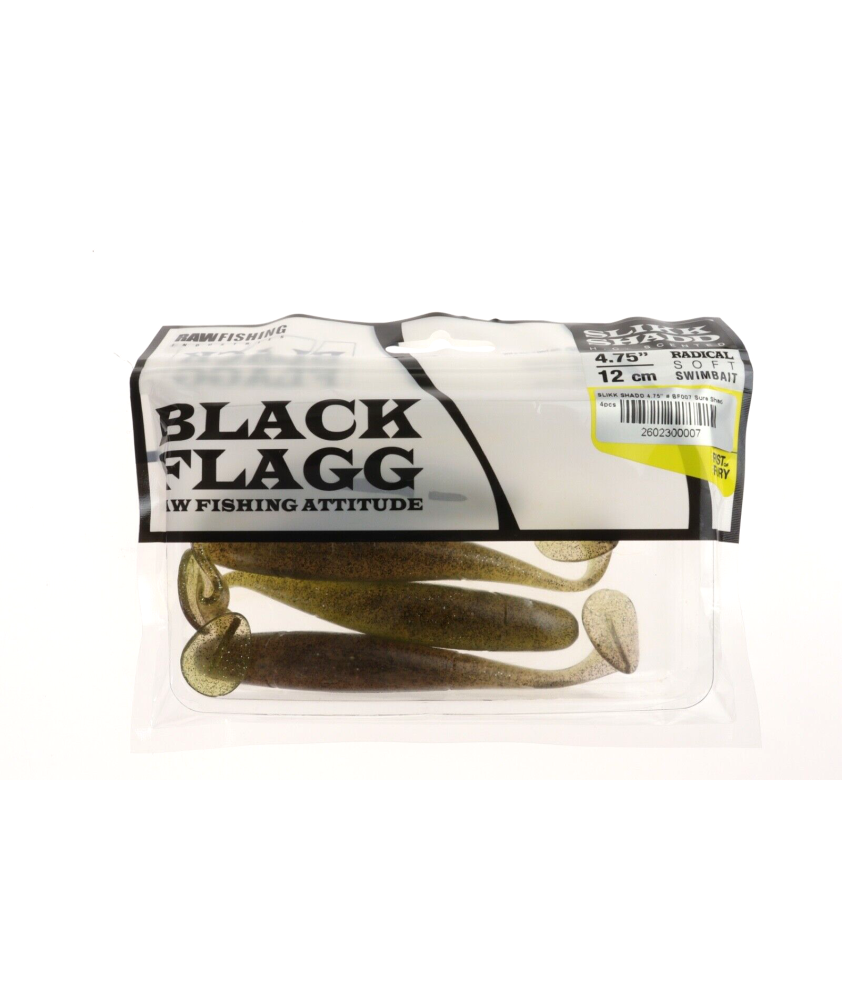 BLACK FLAGG - Slikk Shad BF007 - 4.75" - 12 cm - Sure Shad - 4 pezzi - AZ615