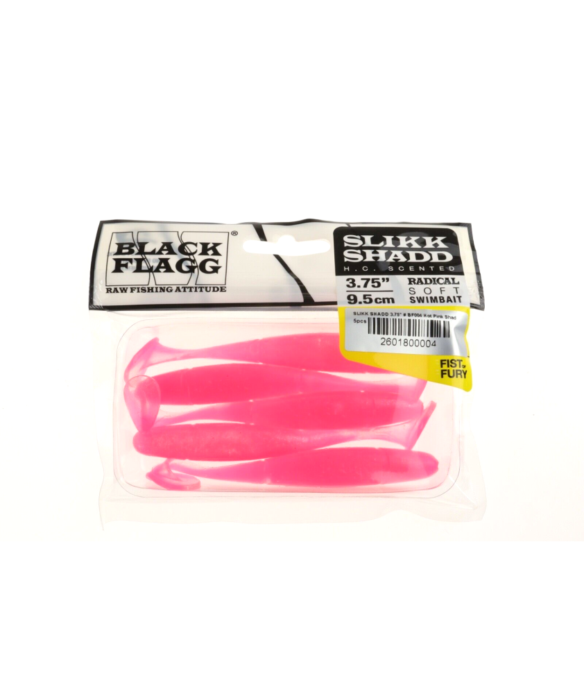 BLACK FLAGG - Slikk Shad BF004 - 3.75" 9,5 cm - Hot Pink Shad - 5 pezzi - AZ618