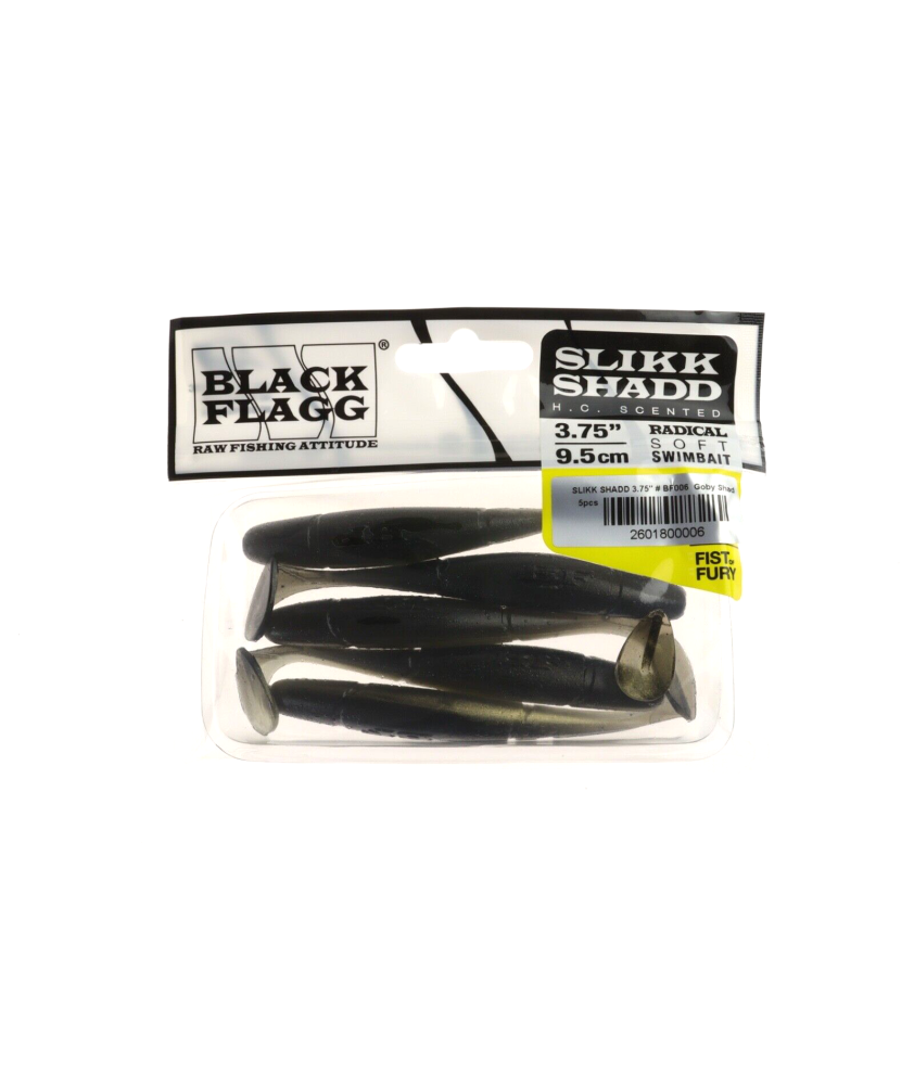 BLACK FLAGG - Slikk Shad BF006 - 3.75" 9,5 cm - Goby Shad - 5 pezzi - AZ619