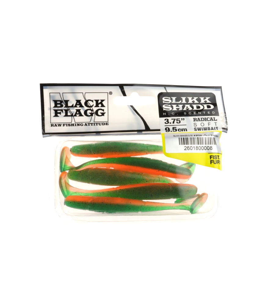 BLACK FLAGG - Slikk Shad BF008 - 3.75" 9,5 cm - Perch Shad - 5 pezzi - AZ624