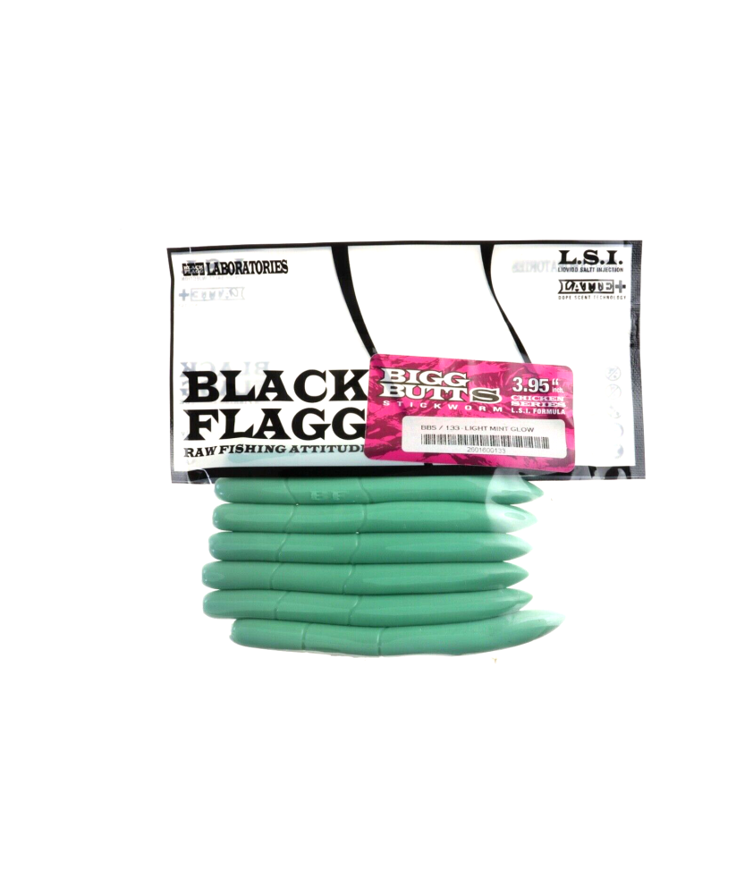 BLACK FLAGG Big Butt S BBS133 3.95" 10 cm - Light Mint Glow - 7 pezzi - AZ640