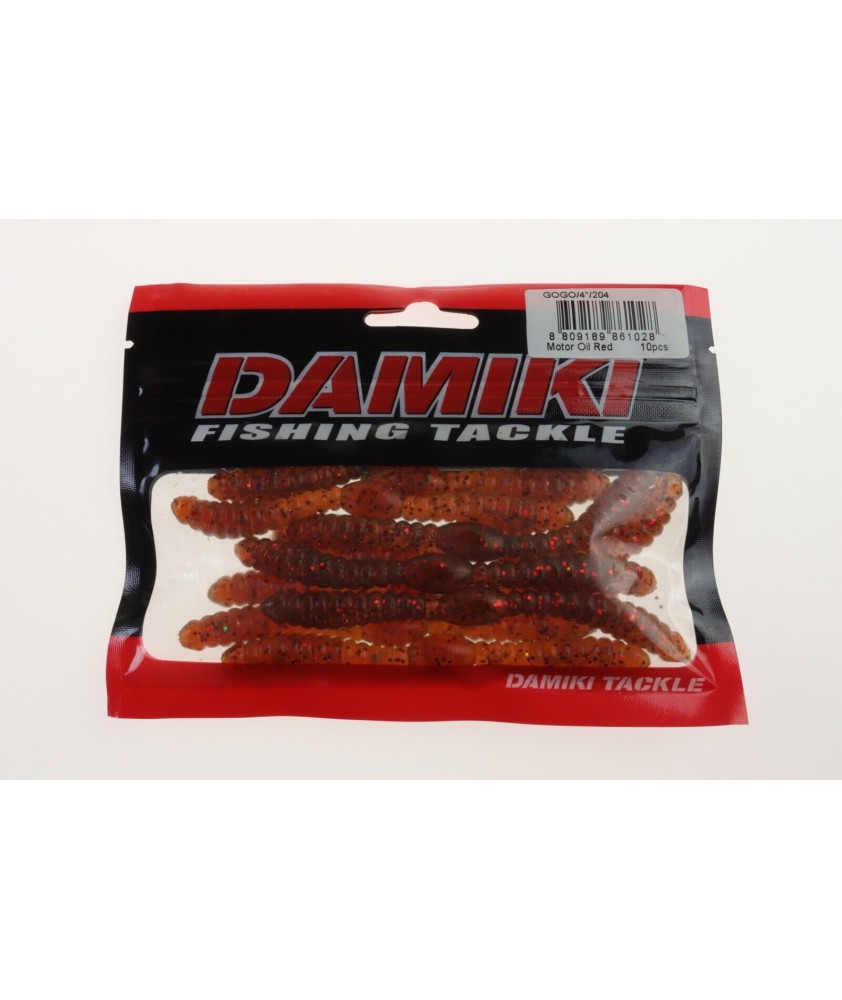 DAMIKI FISHING TACKLE - GOGO - 4" - 9,5 cm - Motor Oil Red - 10 pezzi - AZ645