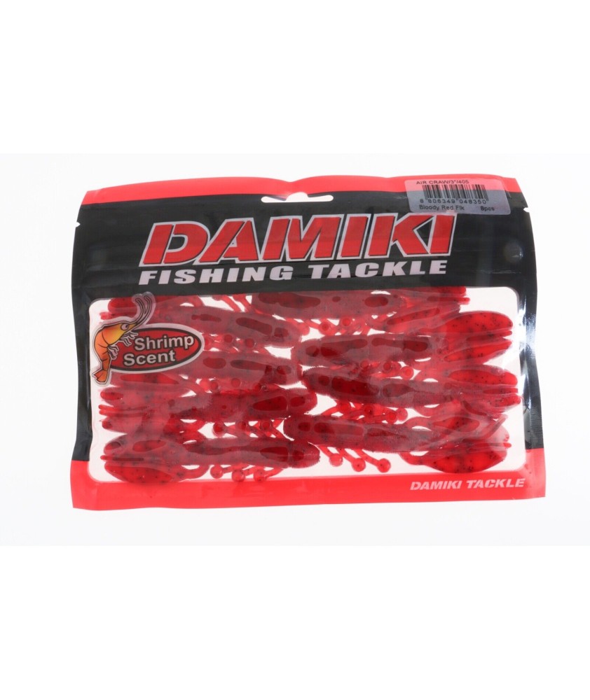 DAMIKI - Air Craw  - 3" - 7,5 cm - Bloody Red/Flk - 8 pezzi - AZ649