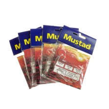 MUSTAD 5 bustine finale a 3 ami - Hook 3 Leader Line 0.35 Main Line 0.45 AZ666