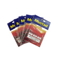 MUSTAD 5 bustine finale a 3 ami - Hook 6 Leader Line 0.30 Main Line 0.40 AZ667