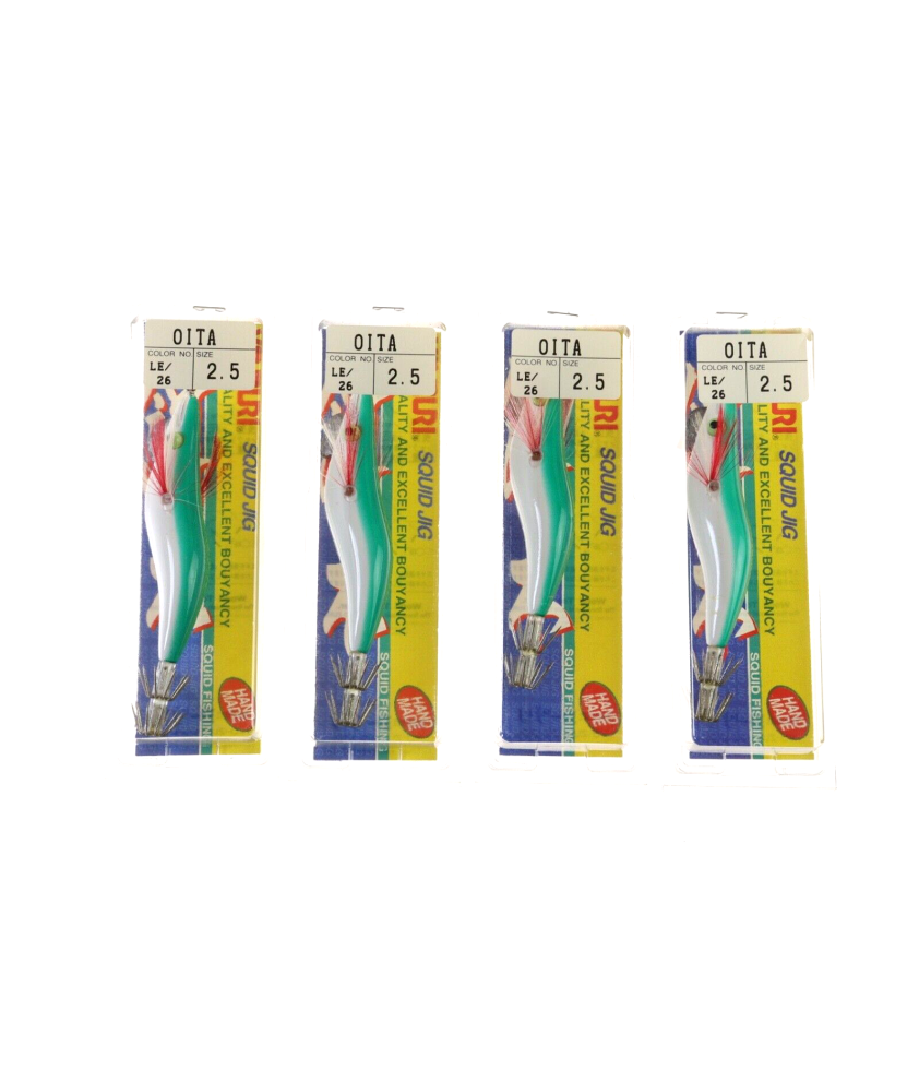 YO-ZURI OITA Lotto 4 TOTANARE in PVC - Misura 2.5 Col. 26 - originali Japan AB95