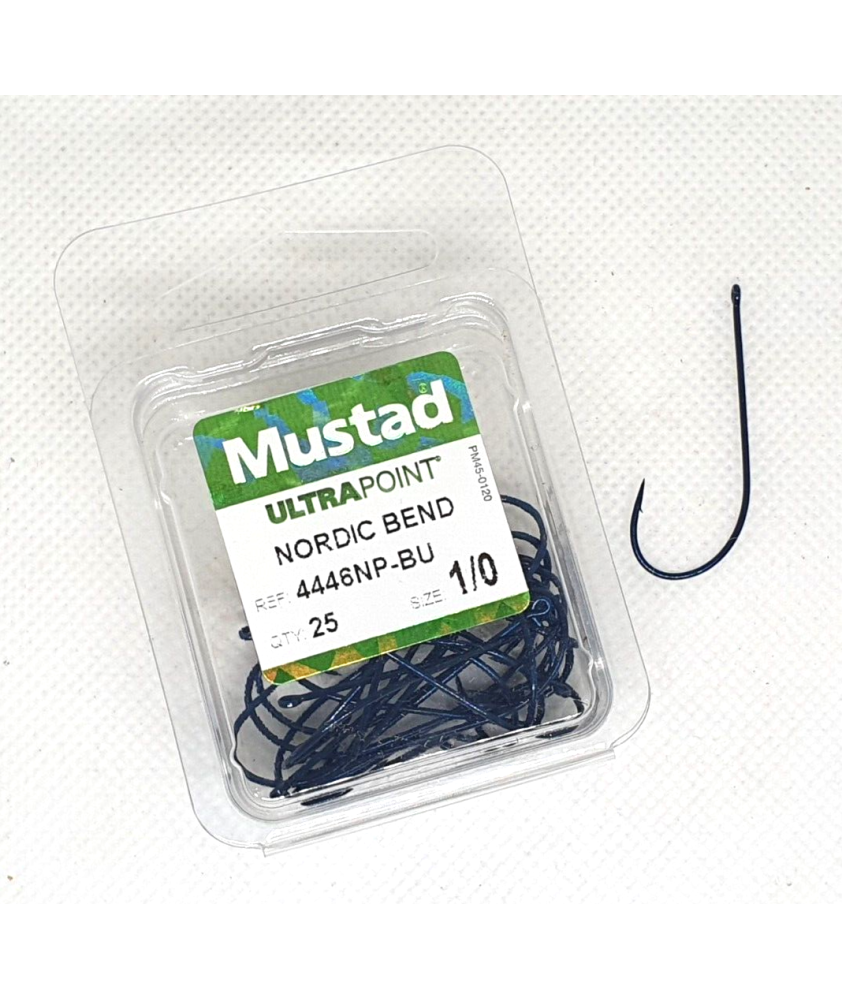 Ami da pesca con occhiello MUSTAD - Ref. 4446NP-BU - Size 1/0 - Pezzi 25 - EF87