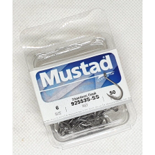 Ami da pesca con occhiello MUSTAD - Ref. 92553S-SS - Size 6 - Pezzi 50 - EF102