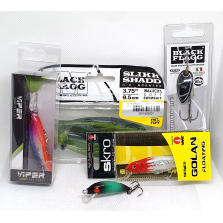 Lotto di 4 esche Lago Trota Bass + 1 Real Winner Originale Nuovo - EF159