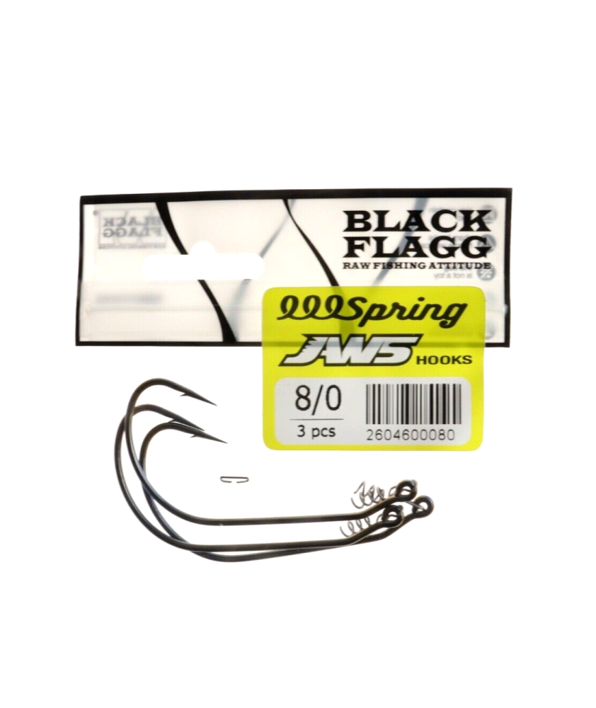 BLACK FLAGG - SPRING JAWS HOOKS - Size 8/0 - 3 pezzi - AZ833