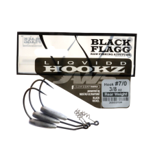 BLACK FLAGG - LIQUID HOOKZ - Size 7/0 - 3/8 oz - Rear Weight - 3 pezzi - AZ834B