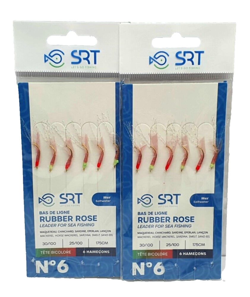 2 Bustine - Sabiki SERT - 6 Ami N. 6 - 175 cm - Rubber Rose - EF347