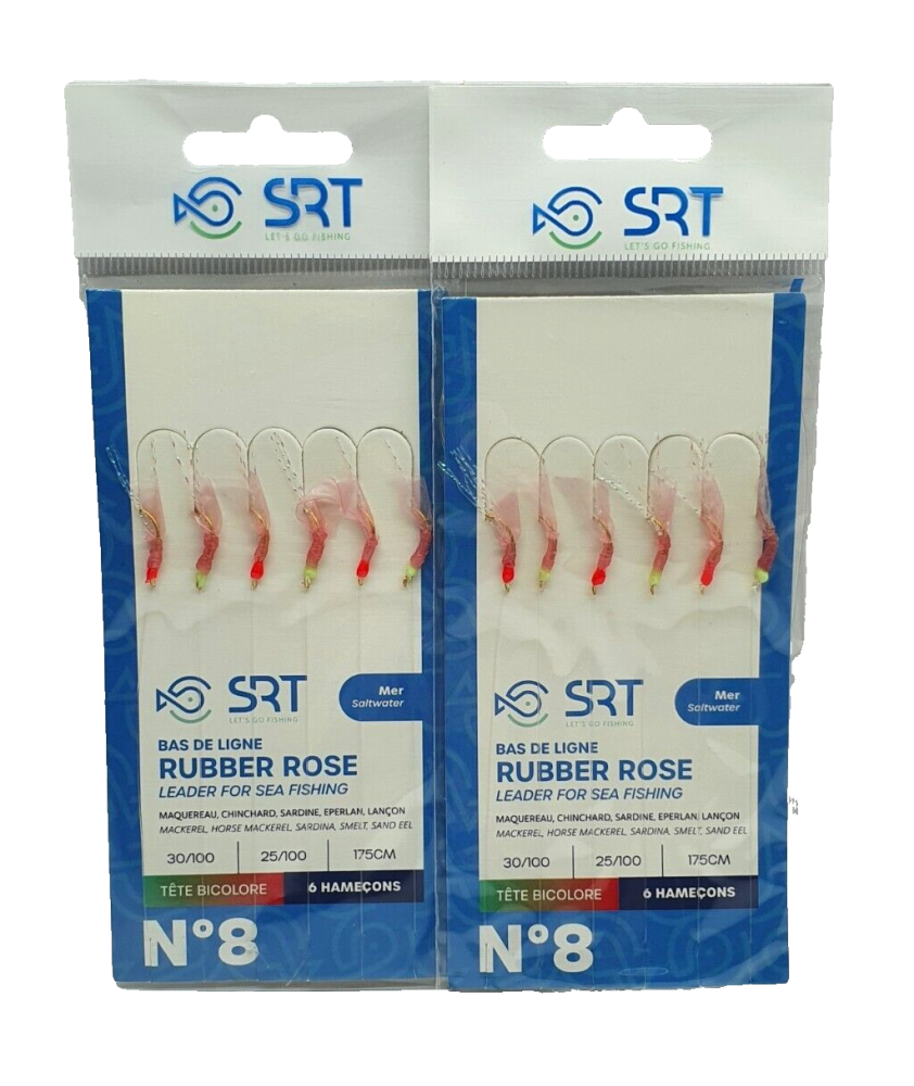 2 Bustine - Sabiki SERT - 6 Ami N. 8 - 175 cm - Col. Rubber Rose - EF353