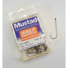 Ami con occhiello MUSTAD Salt Water- Ref. 3282 - Size 4 - Pezzi 25 - EF366