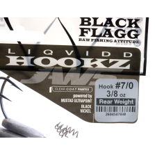 BLACK FLAGG - LIQUID HOOKZ - Size 7/0 - 3/8 oz - Rear Weight - 3 pezzi - AZ834B