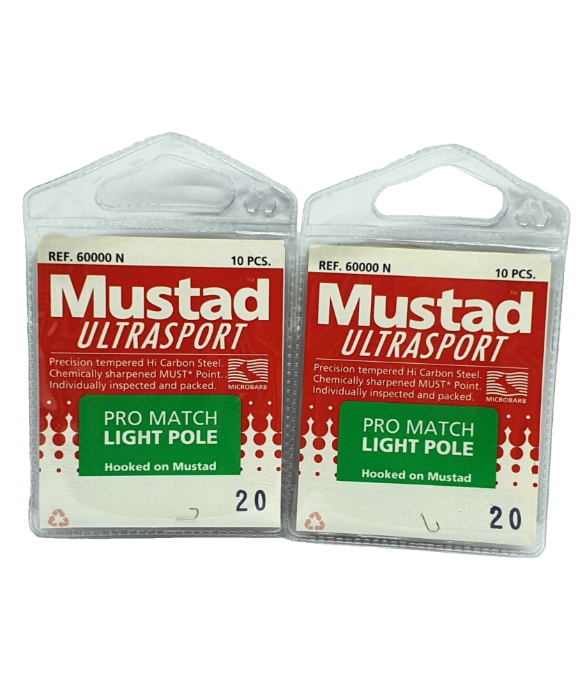 2 Bustine da 10 pezzi - Ami MUSTAD Ultrasport - Ref. 60000N - Size 20 - EF390