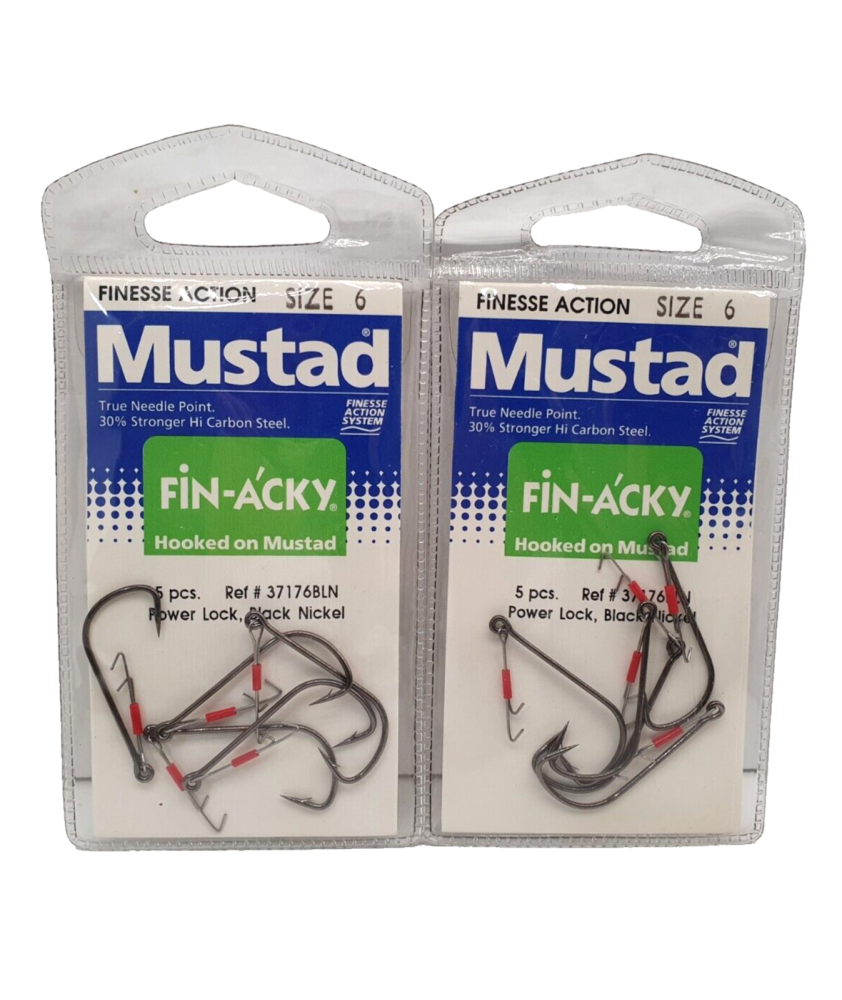 2 Bustine da 5 Pezzi - Ami MUSTAD - Ref. 37176BLN - Size 6 - Black Bass EF402