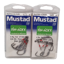 2 Bustine da 4 Pezzi - Ami MUSTAD - Ref. 37175BLN - Size 4 - Black Bass EF405