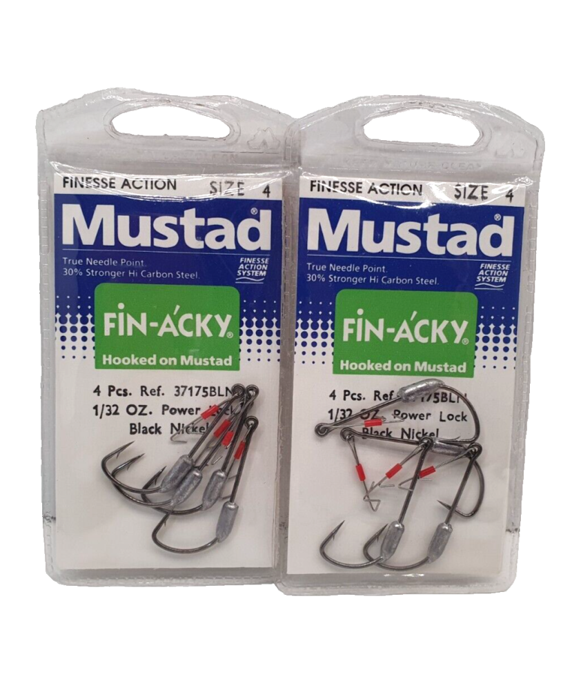 2 Bustine da 4 Pezzi - Ami MUSTAD - Ref. 37175BLN - Size 4 - Black Bass EF405