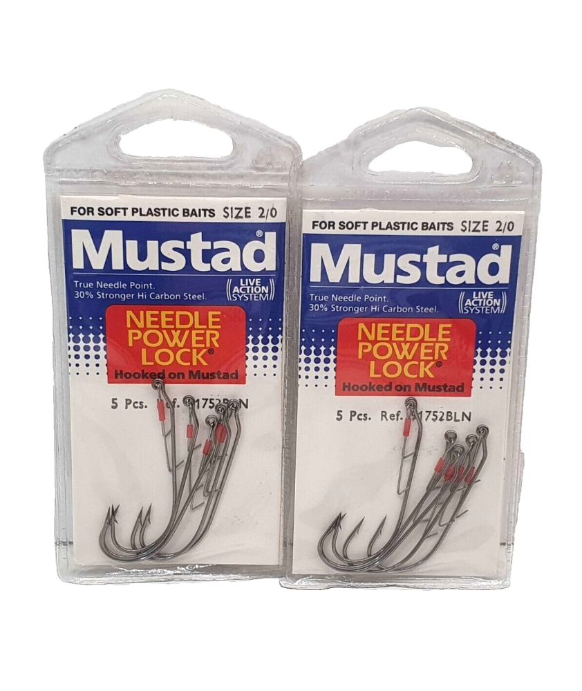 2 Bustine da 5 Pezzi - Ami MUSTAD - Ref. 91752BLN - Size 2/0 - Black Bass EF407