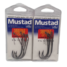 2 Bustine da 5 Pezzi - Ami MUSTAD - Ref. 91752BLN - Size 5/0 - Black Bass EF411