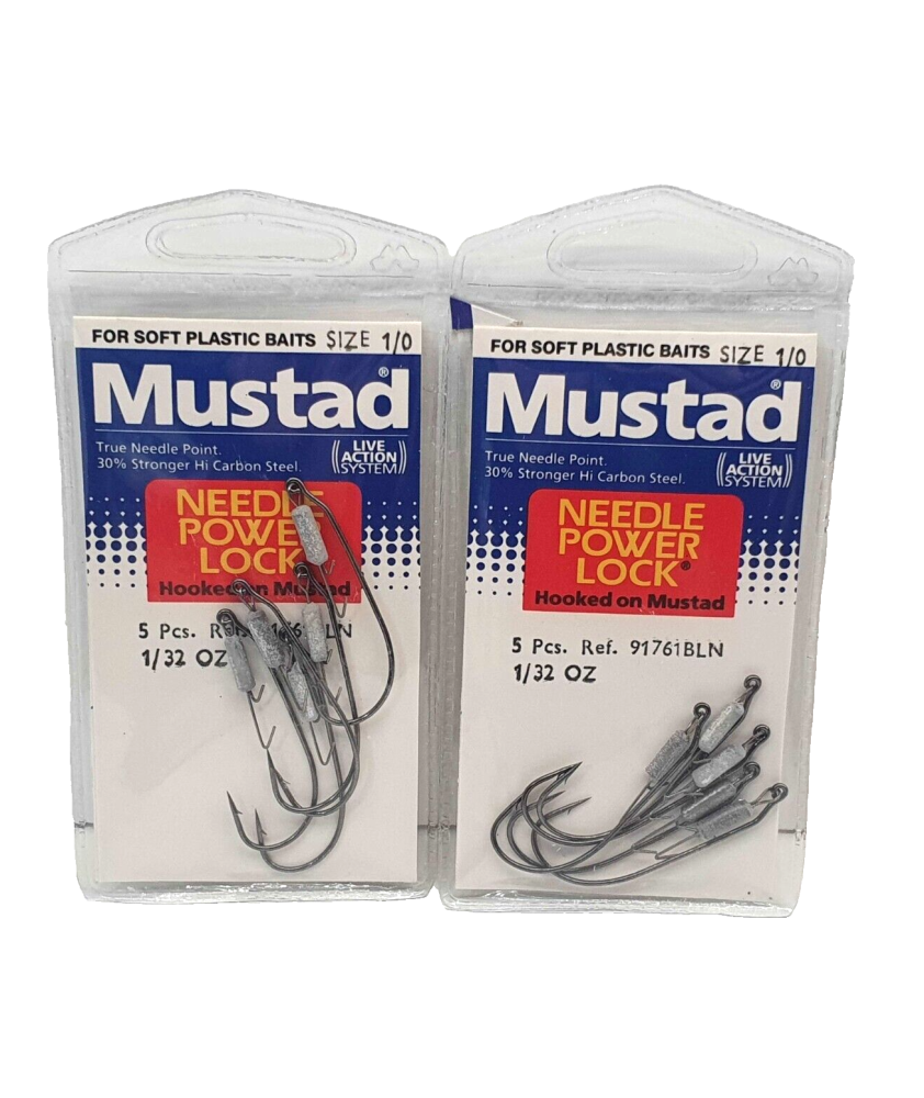 2 Bustine da 5 Pezzi - Ami MUSTAD - Ref. 91761BLN - Size 1/0 - Black Bass EF413