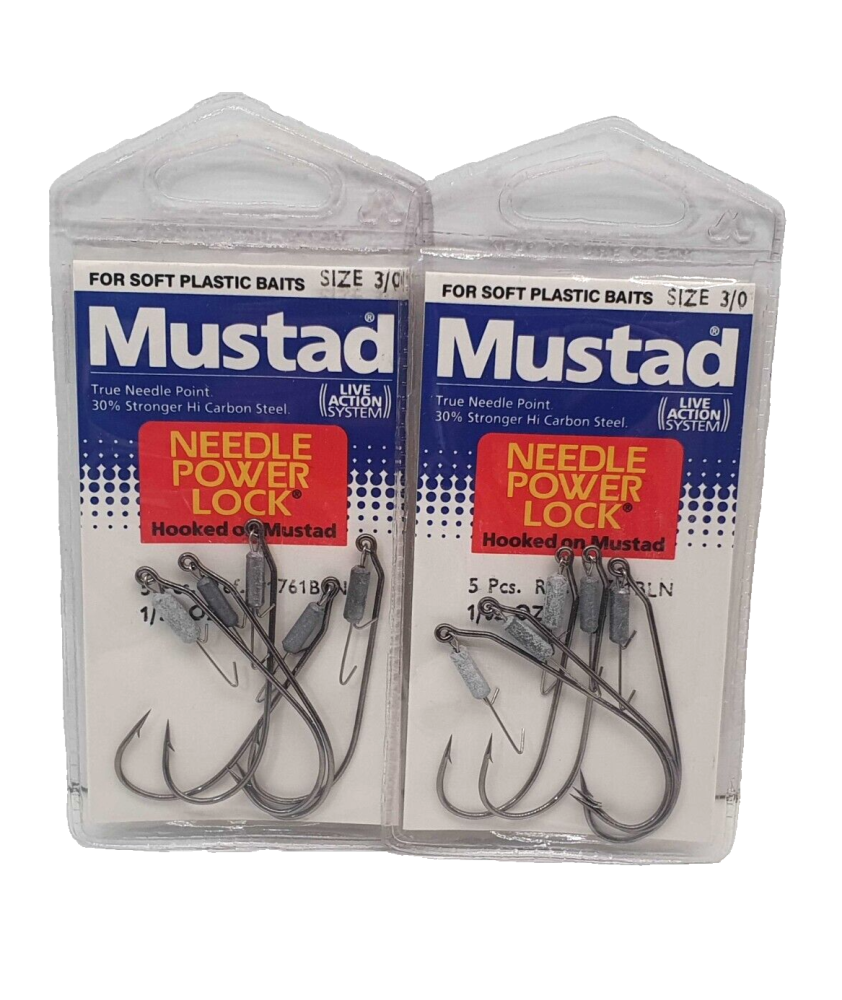 2 Bustine da 5 Pezzi - Ami MUSTAD - Ref. 91761BLN - Size 3/0 - Black Bass EF415