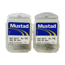 2 Pacchetti da 50 Ami MUSTAD - Ref. 221C - Size 14 - EF417