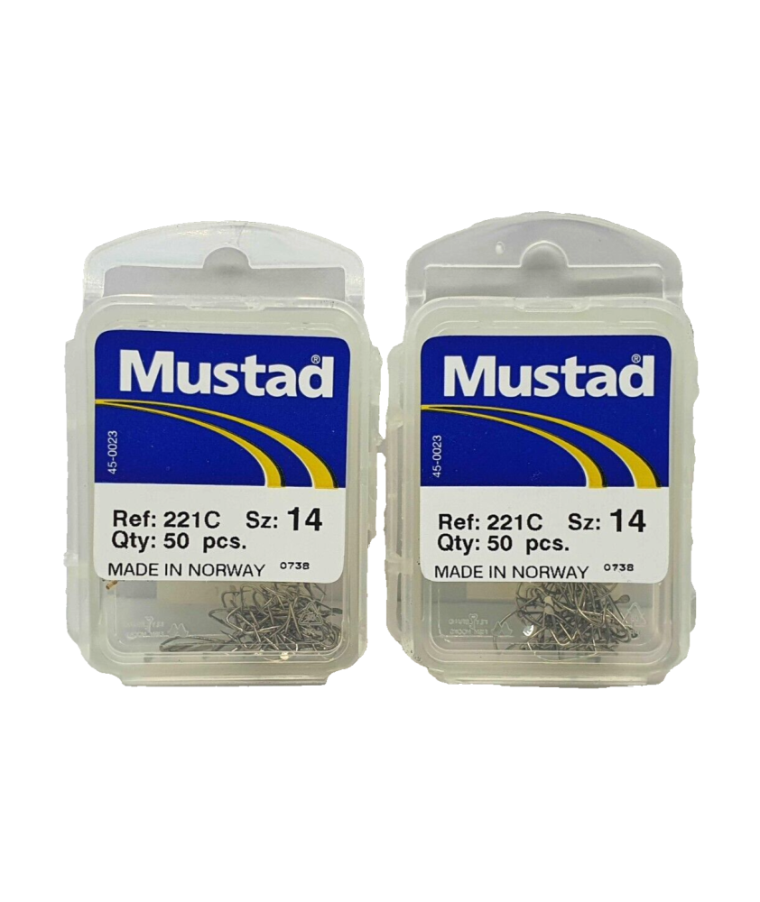 2 Pacchetti da 50 Ami MUSTAD - Ref. 221C - Size 14 - EF417