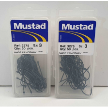 2 Pacchetti da 50 Pezzi - Ami MUSTAD - Ref. 3275 - Size 3 - EF427