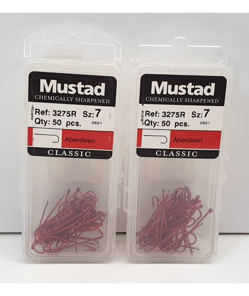 2 Pacchetti da 50 Pezzi - Ami MUSTAD - Ref. 3275R - Size 7 - EF429